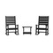 Merrick Lane Fielder 3-Piece Chairs/Table Set for All-Weather Indoor/Outdoor Use with 2 Contemporary Rockers and Stylish End Table